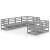 Set mobilier de grădină, 7 piese, gri, lemn masiv de pin GartenMobel Dekor