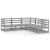 Set mobilier de grădină, 5 piese, gri, lemn masiv de pin GartenMobel Dekor