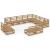 Set mobilier de grădină, 12 piese, maro miere, lemn masiv pin GartenMobel Dekor