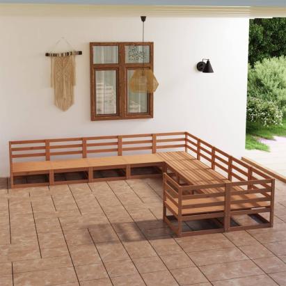 Set mobilier de grădină, 10 piese, lemn masiv de pin GartenMobel Dekor