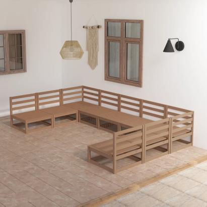 Set mobilier de grădină, 9 piese, lemn masiv de pin GartenMobel Dekor
