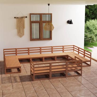 Set mobilier de grădină, 13 piese, lemn masiv de pin GartenMobel Dekor