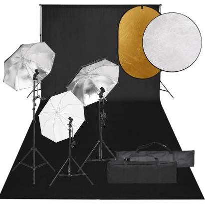Kit studio foto cu set de lumini, fundal și reflector GartenMobel Dekor