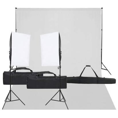 Kit studio foto cu set de lumină și fundal GartenMobel Dekor