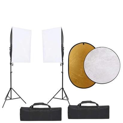 Kit studio foto cu set de lumini, fundal și reflector GartenMobel Dekor