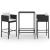Set mobilier bar de grădină cu perne, 3 piese, negru, poliratan GartenMobel Dekor