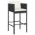 Set mobilier bar de grădină cu perne, 3 piese, negru, poliratan GartenMobel Dekor