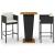 Set mobilier bar de grădină cu perne, 3 piese, negru, poliratan GartenMobel Dekor