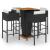 Set mobilier bar de grădină cu perne, 5 piese, negru, poliratan GartenMobel Dekor