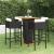 Set mobilier bar de grădină cu perne, 5 piese, negru, poliratan GartenMobel Dekor