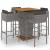 Set mobilier bar de grădină cu perne, 5 piese, gri, poliratan GartenMobel Dekor