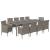 Set mobilier de exterior cu perne 11 piese negru/gri, poliratan GartenMobel Dekor