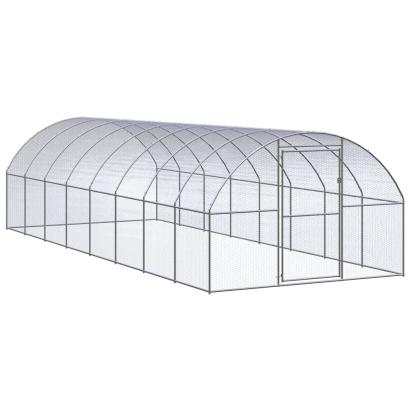 Coteț de găini pentru exterior, 3x8x2 m, oțel zincat GartenMobel Dekor