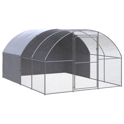Coteț de găini pentru exterior, 3x4x2 m, oțel zincat GartenMobel Dekor