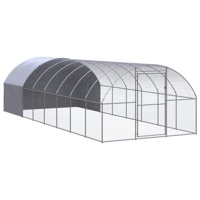 Coteț de găini pentru exterior, 3x8x2 m, oțel zincat GartenMobel Dekor