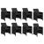 Set mobilier de grădină cu perne, 9 piese, negru, poliratan GartenMobel Dekor