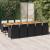 Set mobilier de exterior cu perne, 11 piese, negru, poliratan GartenMobel Dekor
