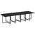 Set mobilier de exterior cu perne, 13 piese, negru, poliratan GartenMobel Dekor