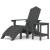 Scaun de grădină Adirondack cu masă și taburet, antracit, HDPE GartenMobel Dekor