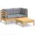 Set mobilier de grădină cu perne gri, 3 piese, lemn masiv pin GartenMobel Dekor