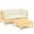 Set mobilier grădină cu perne crem, 3 piese, lemn de pin GartenMobel Dekor