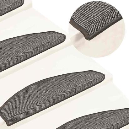 Covorașe pentru scări, 15 buc., 65x21x4 cm, gri, semirotunde, mari GartenMobel Dekor