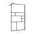 Paravan de duș walk-in negru 90x195 cm sticlă ESG transparentă GartenMobel Dekor