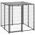 Padoc pentru câini, negru, 110x110x110 cm, oțel GartenMobel Dekor