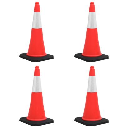 Conuri rutiere reflectorizante cu baze grele 4 buc. 75 cm GartenMobel Dekor