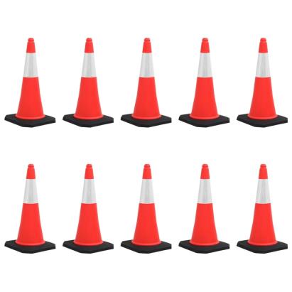 Conuri rutiere reflectorizante cu baze grele 10 buc. 75 cm GartenMobel Dekor