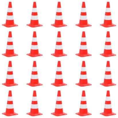 Conuri rutiere reflectorizante, 20 buc., roșu și alb, 50 cm GartenMobel Dekor