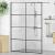 Paravan de duș walk-in negru 140x95 cm sticlă ESG transparentă GartenMobel Dekor