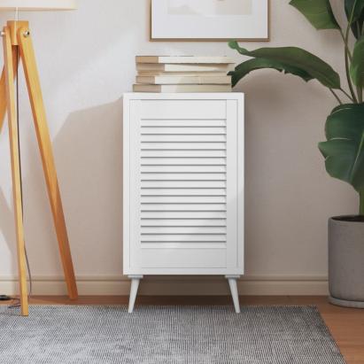 Ușă de dulap design lambriu, alb, 61,5x39,4 cm, lemn masiv pin GartenMobel Dekor