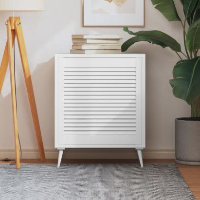 Ușă de dulap design lambriu, alb, 61,5x59,4 cm, lemn masiv pin GartenMobel Dekor