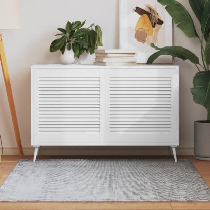 Uși dulap design lambriu 2 buc. alb 61,5x59,4 cm lemn masiv pin GartenMobel Dekor