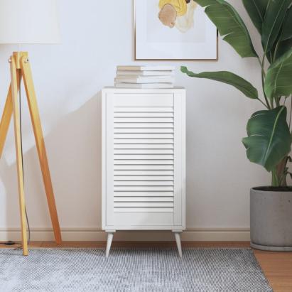 Ușă de dulap design lambriu, alb, 69x39,4 cm, lemn masiv pin GartenMobel Dekor