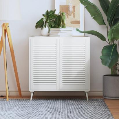 Uși dulap design lambriu 2 buc. alb 69x39,4 cm, lemn masiv pin GartenMobel Dekor