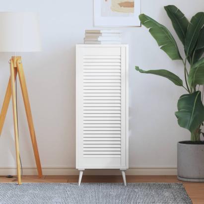 Ușă de dulap design lambriu, alb, 99,3x39,4 cm, lemn masiv pin GartenMobel Dekor