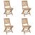 Scaune grădină pliabile cu perne, 4 buc., lemn masiv de acacia GartenMobel Dekor