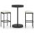 Set mobilier bar de grădină cu perne, 3 piese, negru, poliratan GartenMobel Dekor