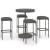 Set mobilier bar de grădină cu perne, 5 piese, gri, poliratan GartenMobel Dekor
