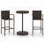 Set mobilier de bar de grădină, 3 piese, maro, poliratan GartenMobel Dekor