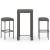 Set mobilier bar de grădină, cu perne, 3 piese, gri, poliratan GartenMobel Dekor
