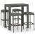 Set mobilier bar de grădină cu perne, 5 piese, gri, poliratan GartenMobel Dekor