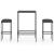 Set mobilier bar de grădină, cu perne, 3 piese, gri, poliratan GartenMobel Dekor