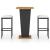 Set mobilier bar de grădină cu perne, 3 piese, negru, poliratan GartenMobel Dekor