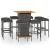 Set mobilier bar de grădină cu perne, 9 piese, gri, poliratan GartenMobel Dekor