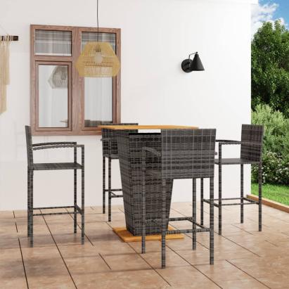 Set mobilier bar de grădină, 5 piese, gri GartenMobel Dekor