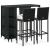 Set mobilier bar de grădină cu perne, 5 piese, negru, poliratan GartenMobel Dekor
