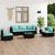 Set mobilier de grădină cu perne, 6 piese, negru, poliratan GartenMobel Dekor